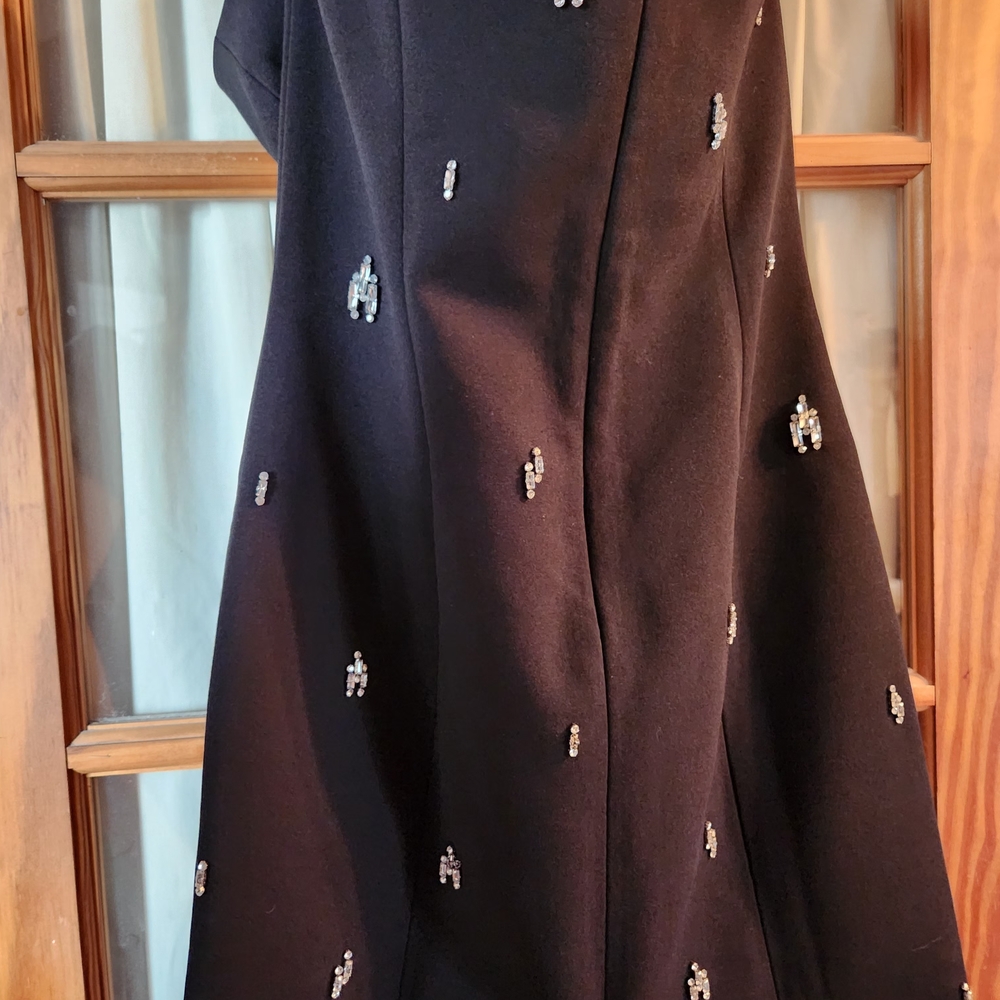 White House Black Market Strapless Black Dress with Silver Accents - Picture 2 of 2